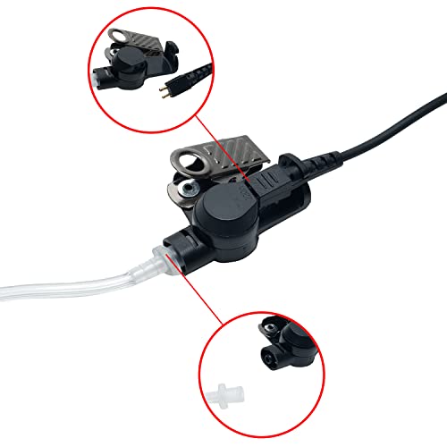 2-Wire Surveillance Headset Compatible with Motorola APX8000 2PCS | 2-pack clear acoustic tube surveillance headsets with PTT mic compatible with Motorola APX6000 XPR7550 XPR6550 radios