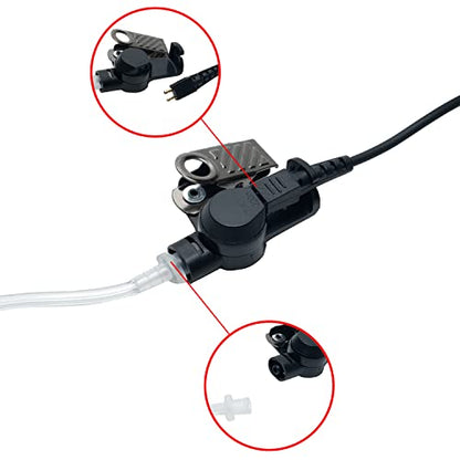 2-Wire Surveillance Headset Compatible with Motorola APX8000 2PCS | 2-pack clear acoustic tube surveillance headsets with PTT mic compatible with Motorola APX6000 XPR7550 XPR6550 radios