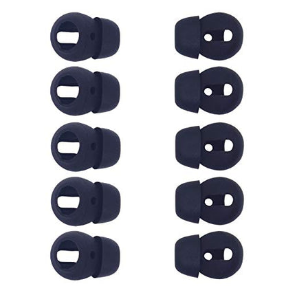 5 Pairs Anti-Slip Silicone Earbuds Cover Compatible with AirPods - color: Black