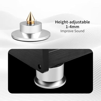 Turntable Isolation Feet, 4-Pack 44.5x30mm (Silver) - color: Silver