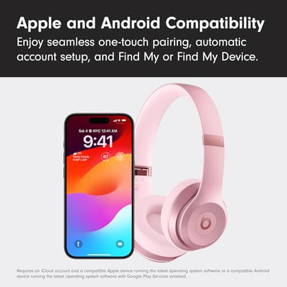 Beats Solo 4 - Wireless On-Ear Bluetooth Headphones, Up to 50-Hour Battery Life, Ultra-Lightweight Comfort, Powerful and Balanced Sound, Apple & Android Compatible - Amazon Exclusive Metallic Pink - color: Metallic Pink, style: Standalone