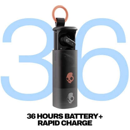 Skullcandy Dime Evo Wireless Earbuds with Clip-Anywhere Case - True Black | In-Ear Fit, Noise Isolating, 36 Hours Battery, Microphone for iPhone Android, Easy Clip-On Design, Travel, Commuting - color: True Black