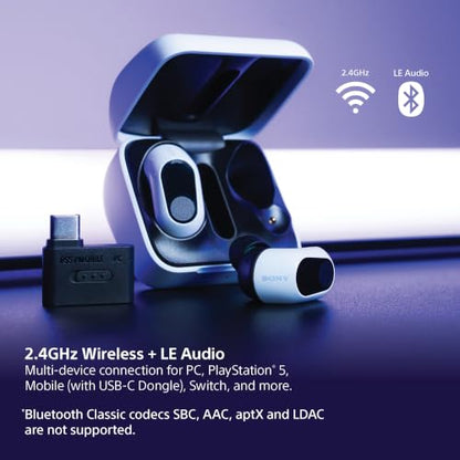 Sony INZONE Buds Wireless Noise Cancelling Gaming Earbuds, Glass Purple | Perfect for PlayStation® 5, PC/PS5/Switch/Mobile, 48Hr Battery with Case, Low Latency 2.4GHz USB-C Dongle, Truly Wireless