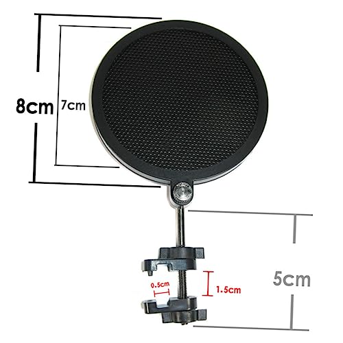 BESTonZON 1pcs Studio Microphone Double-layer Iron Net Windscreen Shield for Small Mics Protects against Plosives Saliva for Recording and Streaming Black