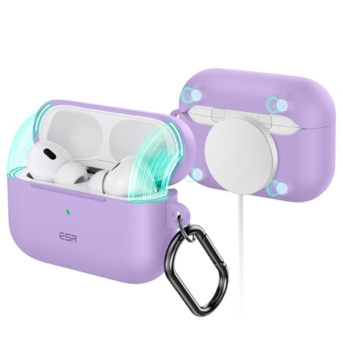 ESR for Airpods Pro 2 Case (HaloLock), Compatible with MagSafe, Purple - color: Purple
