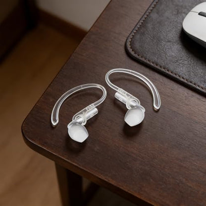 10pcs Wireless Earphone Ear Hooks - 360° Rotatable Silicone Earbud Earloops - Anti-Slip Sports Earbud Holder Clamps - Earpeice Clip Accessories for Secure Fit - color: Transparent