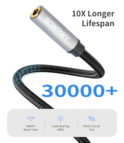 1/4 inch to 3.5mm Female Headphone Extension Cable (6.35mm to 3.5mm Adapter) - 1/8 Inch TRS Stereo Audio Jack Converter, 1 Feet / 2-Pack - Compatible with Mixer, Guitar, Amplifier, Speaker - color: 3.5 female to 6.35 male