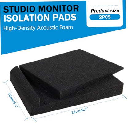 Subwoofer Isolation Pad|Studio Monitor Isolation Pads, 2Pcs 4 Inch Speaker Acoustic Foam High-Density Adjustable Angled Sound Pads