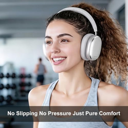 Srhythm NiceComfort 95 Hybrid Noise Cancelling Headphones Wireless | Bluetooth with Transparency,ENC,HD Sound,Slim Headphones Lightweight - color: Space Silver