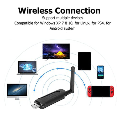 Yunseity LE502 BT 5.3 Transmitter, Low Latency Wireless Sound Transmitter for Dual Speakers or Headphones with aptX Adaptive Support, Compatible for