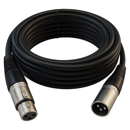 HQRP 25ft 3-pin XLR Male to XLR Female Microphone Cable, Compatible with RODE NT1000, NT2-A; Compatible with Shure PG48-XLR, PG57-XLR, PG58-XLR, PG81-XLR Microphones