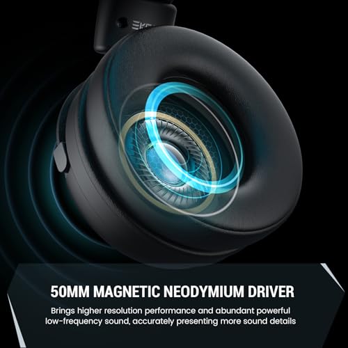 EKSA Wireless Gaming Headset for PS5, PC, PS4, Mac, Switch, Gaming Headphones with 2.4GHz, Bluetooth 5.3, 7.1 Surround Sound, Detachable Noise Canceling Microphone