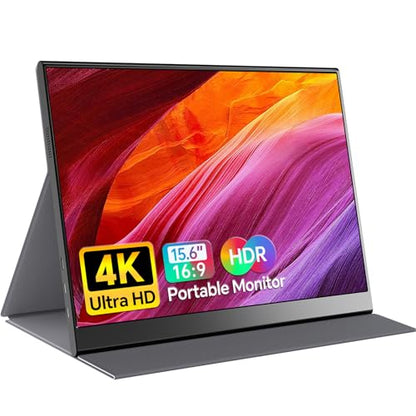Anyuse 15.6" 4K UHD IPS HDR USB-C HDMI Monitor | 15.6" 4K UHD IPS 100% RGB HDR, USB-C/HDMI, speakers+smart cover, for PC/Phone/PS5/Xbox/Switch, travel gaming. - size: 15.6"4K