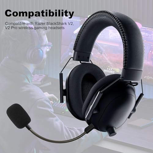 Replacement Microphone Compatible with Razer BlackShark V2, BlackShark V2 Pro Gaming Headsets, 3.5mm Game Boom Mic with Foam
