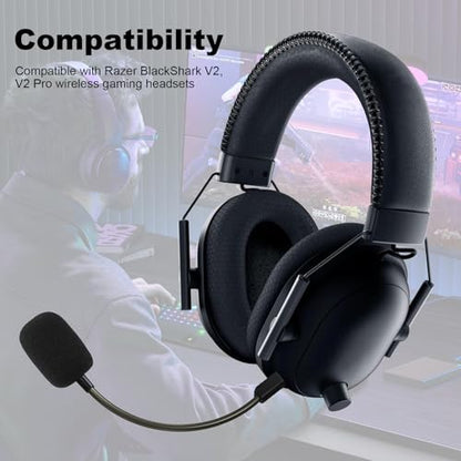 Replacement Microphone Compatible with Razer BlackShark V2, BlackShark V2 Pro Gaming Headsets, 3.5mm Game Boom Mic with Foam