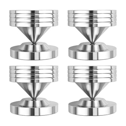 Speaker Isolation Pads 304 Stainless Steel Spikes & Isolation Feet for Subwoofer, Turntable, Bookshelf Speakers, 4 Pack with Adhesive Pads, Large - size: Large