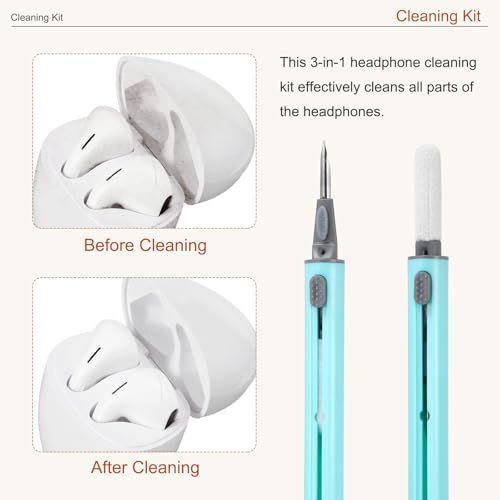 4PCS Earphone Cleaner Kit - Ultra Portable Multi-Function Cleaner Kit Soft Brush for Bluetooth Earphones Case Cleaning Tools, Mint Green - color: Mint Green
