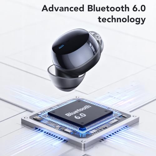 MS216 Sleep Earbuds Bluetooth 6.0 in Ear Light-Weight Headphones, Mini Sleep Headphones Small Design for Side Sleepers, Ear Buds for Sleeping, Blocks Snoring Noise, 60H Battery, HD Calls, Black