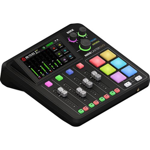 RODE RODECaster Duo Integrated Audio Production Studio | Compact Mixer with Dual USB Interface & Bluetooth | For Podcasting & Live Streaming (RCDUO) + 32GB MicroSDHC Memory Card + 10 Foot XLR + More