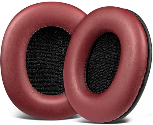 SOULWIT Replacement Earpads for Sony MDR-7506 MDR-V6 MDR-V7 MDR-CD900ST Monitor Headphones, Ear Pads Cushions with Softer Protein Leather, High-Density Foam - Burgundy - color: Burgundy