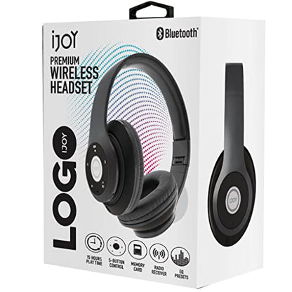 iJoy Bluetooth Headphones Over Ear, Wireless and Wired Foldable Headset Built-in Microphone - (Stealth) Adults Kids Men Women - Audifonos Auriculares Inalambricos - color: Stealth