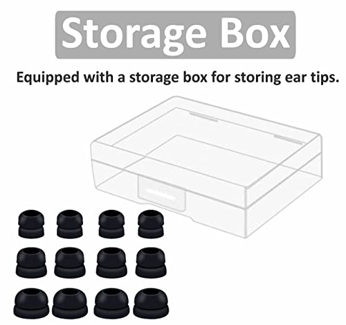 for Beat Solo Buds Ear Tips, 6 Pairs Double Flange Replacement Noise Reduce Silicone Flexible Eartips Gel Earplug Accessories Compatible with Beat Solo Buds/Studio Buds + / Fit Pro - Black