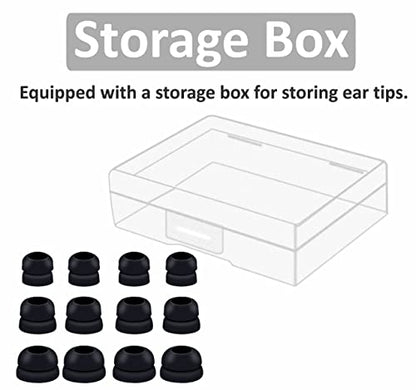 for Beat Solo Buds Ear Tips, 6 Pairs Double Flange Replacement Noise Reduce Silicone Flexible Eartips Gel Earplug Accessories Compatible with Beat Solo Buds/Studio Buds + / Fit Pro - Black