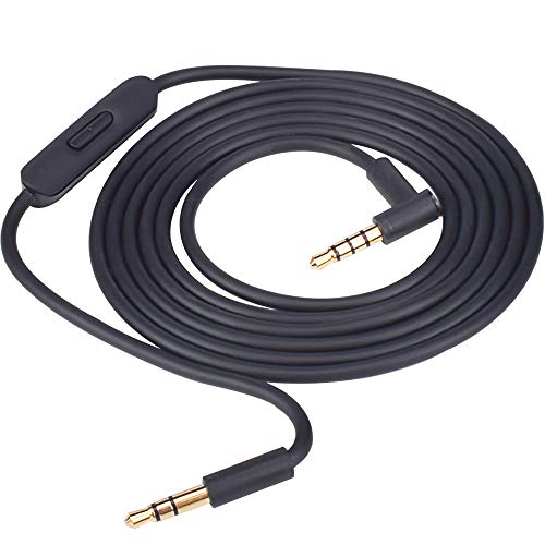 Mixr 2.0 3.5mm Male to 3.5mm Male Audio Cable Cord line with Upgraded Microphone Compatible with Beats by Dre Headphone Solo/Studio/Pro/Detox/Wireless/Mixr/Executive/Pill HD Sound Quality (Black) - color: Black