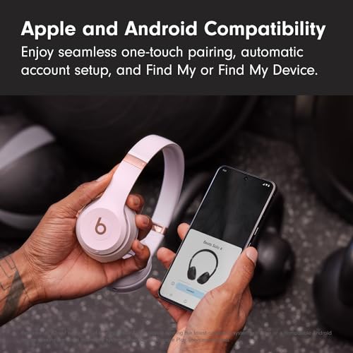 Beats Solo 4 - Wireless On-Ear Bluetooth Headphones, Up to 50-Hour Battery Life, Ultra-Lightweight Comfort, Powerful and Balanced Sound, Apple & Android Compatible - Cloud Pink - color: Cloud Pink, style: Standalone