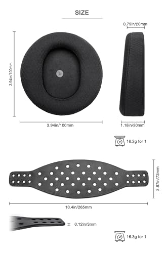 Maxwell Ear Pads + Wide Lambskin Headband Strap Compatible with Maxwell Wireless Gaming Headset, Premium Double-Sided Leather Handcrafted, Durable, Comfortable & Cooler