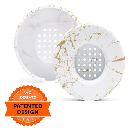 WC SweatZ Solo - Patented Earpad Sweat Covers for Beats Solo 4 & 3, Made by Wicked Cushions | Sweatproof & Machine Washable | Gold Marble - color: Gold Marble