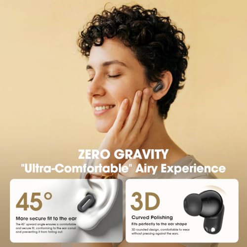 Earbuds Wireless Bluetooth 6.0 Headphones, IPX5 Waterproof | 24H Playback, Small Noise Cancelling Earbuds with Lanyard for Sports, Workout, Smartphone Call (Black) - color: Black