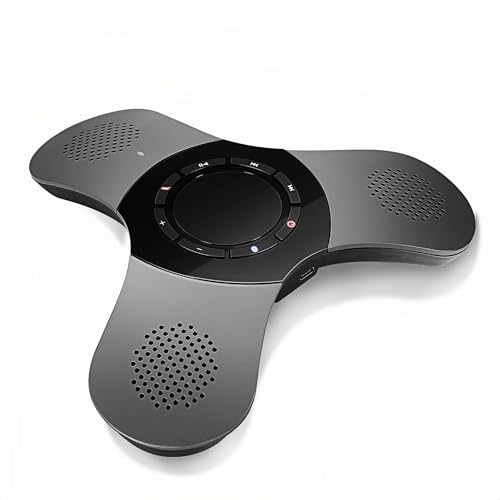 Conference Speaker with Microphone 360° Voice Pickup USB Bluetooth Speakerphone for Home Office & Meeting Room