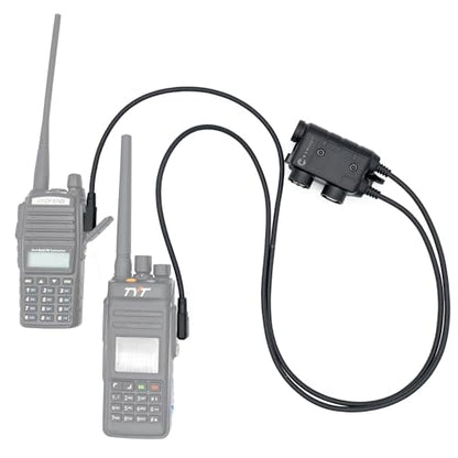 EARMOR Tactical Headsets PTT Dual Push-to-Talk PTT Nexus 7.00 Plug for Kenwood/Baofeng radios - style: M56 DUAL PTT
