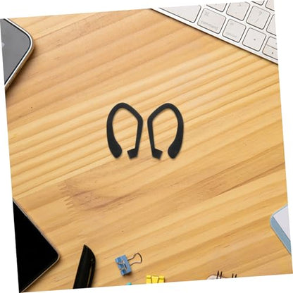Angoily 1pair Replacement Ear Hooks for Earbuds Silicone Slip Tips for Running Gym and Cycling Secure Fit and Design Compatible Earphones Black