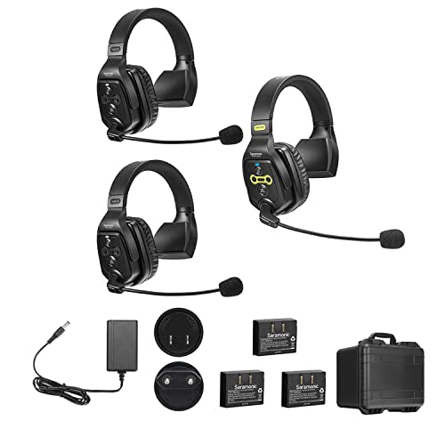Saramonic WiTalk-WT3S | 3-Person Full-Duplex 1.9GHz Wireless Single-Ear Headset Intercom System with Custom Hard Case - size: 3-Person Single-Ear System