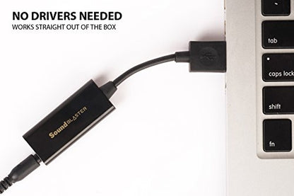 Sound Blaster Play! 3, USB Audio Adapter, 24-bit 96kHz Plug & Play | USB DAC, 24-bit/96kHz, Plug-and-Play, PC, Mac, Portable, Audio Upgrade, USB Audio