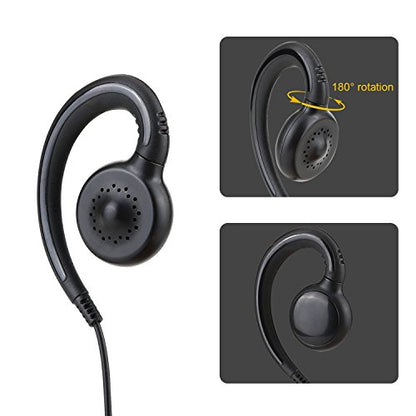 HWAYO Walkie Talkie Swivel Earpiece with Microphone and PTT for Motorola Two Way Radio - Motorola Swivel Earpiece Compatible with Walkie Talkies CLS1410, CLS1100, HKLN4604A (4 Pack) - size: 4 Pack