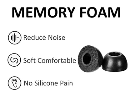 A-Focus for Pixel Buds Pro 2 Memory Foam Ear Tips Replacement Comfortable No Silicone Pain Fit in Case Eartips Cover Compatible with New Google Pixel Buds 2 Pro Black L 3 Pairs - size: L