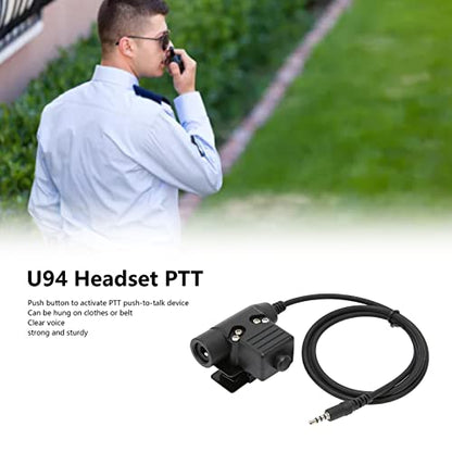 ASHATA U94 PTT Adapter Headset Cable Plug PTT Walkie Talkie Connector with 3.5mm Mobile Phone Audio Jack for Mobile Phone, U94 PTT Headset System Adapter