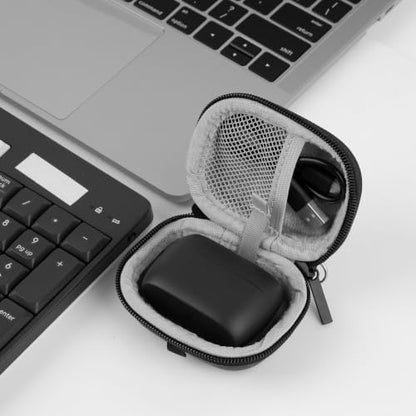 Geekria Shield Earbuds Case Compatible with Jabra Elite 10, Elite 3, Elite 85t, Elite 7 Active True Wireless Earbud, Replacement Hard Shell Travel Carrying Bag with Carabiner Clip