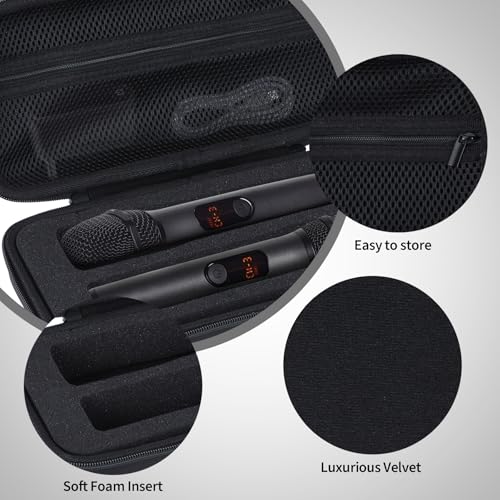 Storage Case Compatible with JBL Wireless Two Microphone System | Lightweight Carry, Secure Storage, Convenient Zipper, Soft Interior，Black Case - color: Black