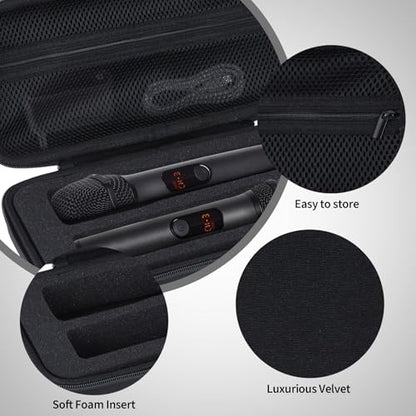 Storage Case Compatible with JBL Wireless Two Microphone System | Lightweight Carry, Secure Storage, Convenient Zipper, Soft Interior，Black Case - color: Black