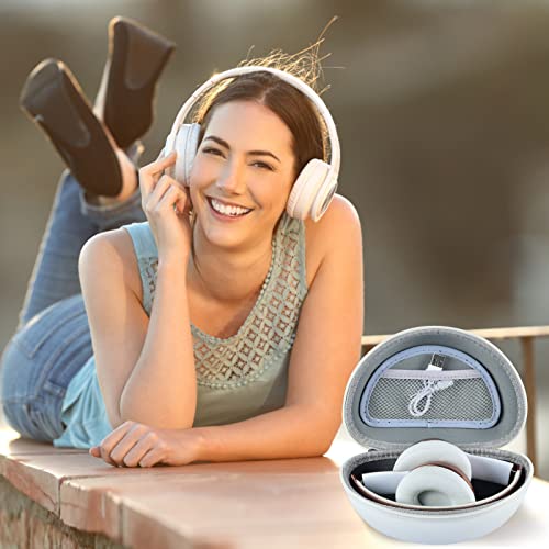 COMECASE Hard Headphone Case Compatible with Beats Solo 2 3 4, Solo Pro, Studio Pro and Studio3, Water-Resistant Travel Carrying Case with Mesh Pocket-White - color: White
