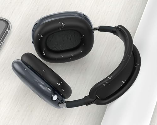 [4 in 1] Case Cover for AirPods Max Headphones,Clear Soft Ear Cups Cover Accessories for AirPods Max 2/1 (2026/2024/2020) (Black-8XQ5) - color: Black-8XQ5