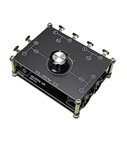 X31 XLR Balanced Cable Switch Signal Sources selector 3 in 1 Out Audio switcher Splitter Box - color: Black