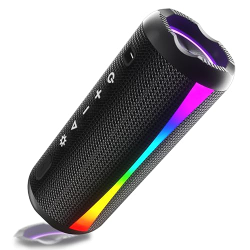 Bluetooth Speaker, 2026 Bluetooth Wireless Speaker 5.4 with RGB Lights, IPX7 Waterproof, TWS Pairing, Portable Speaker for Travel/Party/Home/Gifts - color: Light Black