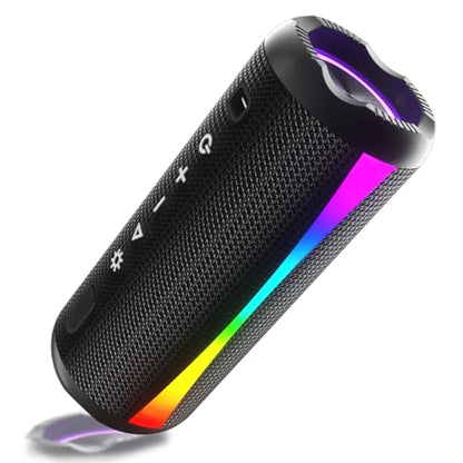 Bluetooth Speaker, 2026 Bluetooth Wireless Speaker 5.4 with RGB Lights, IPX7 Waterproof, TWS Pairing, Portable Speaker for Travel/Party/Home/Gifts - color: Light Black