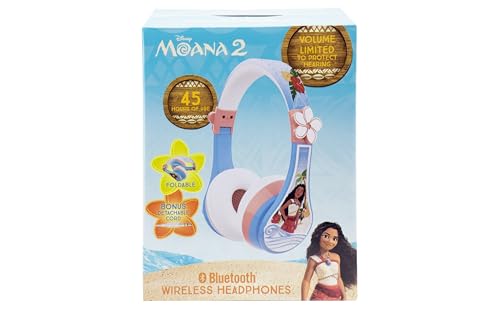 Disney Moana 2 Bluetooth Headphones for Kids Wireless Headphones for School | Volume Reduced and Built-in Microphone - color: Moana