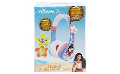 Disney Moana 2 Bluetooth Headphones for Kids Wireless Headphones for School | Volume Reduced and Built-in Microphone - color: Moana